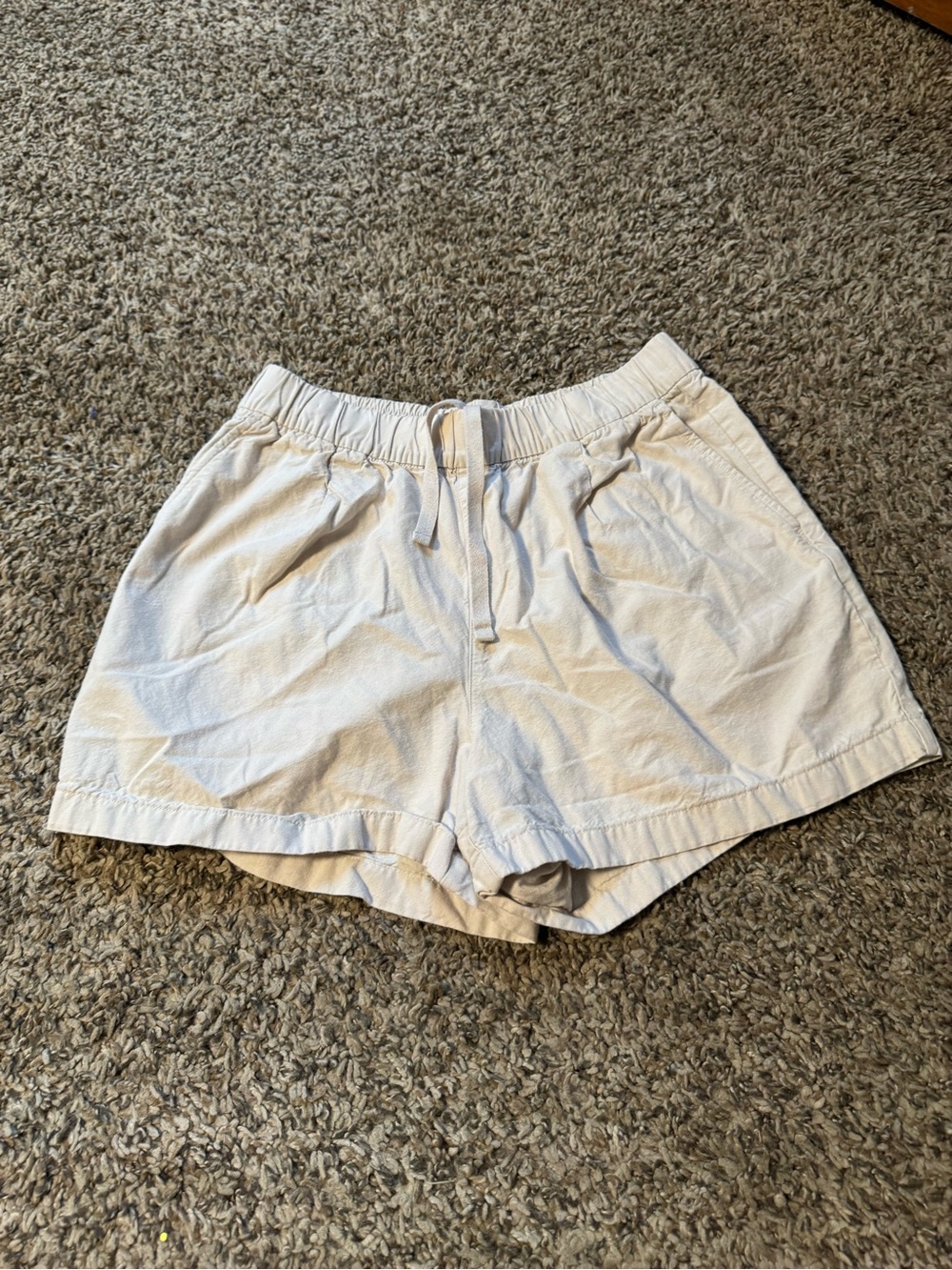 Uniqlo Light Beige Drawstring Athletic Shorts